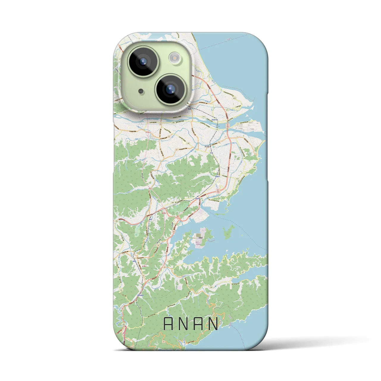 【阿南(徳島県)】地図柄iPhoneケース(バックカバータイプ)
