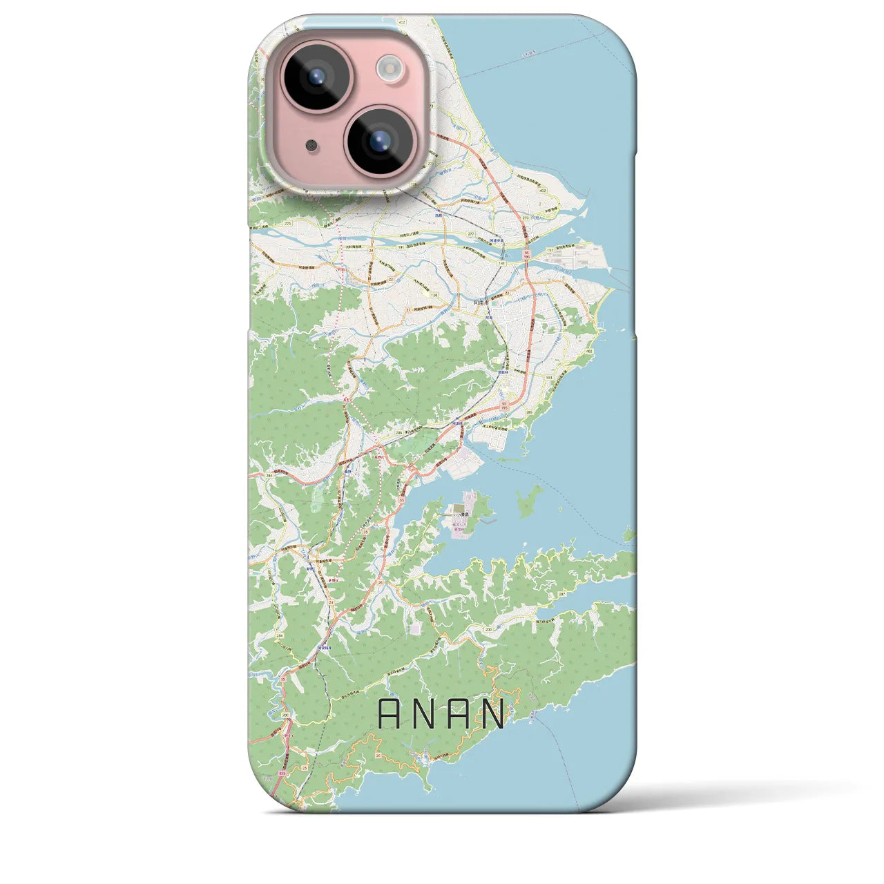 【阿南(徳島県)】地図柄iPhoneケース(バックカバータイプ)
