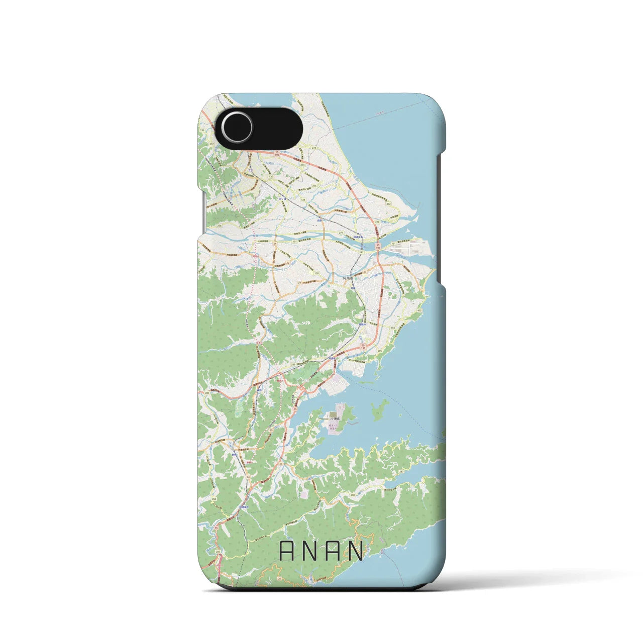 【阿南(徳島県)】地図柄iPhoneケース(バックカバータイプ)