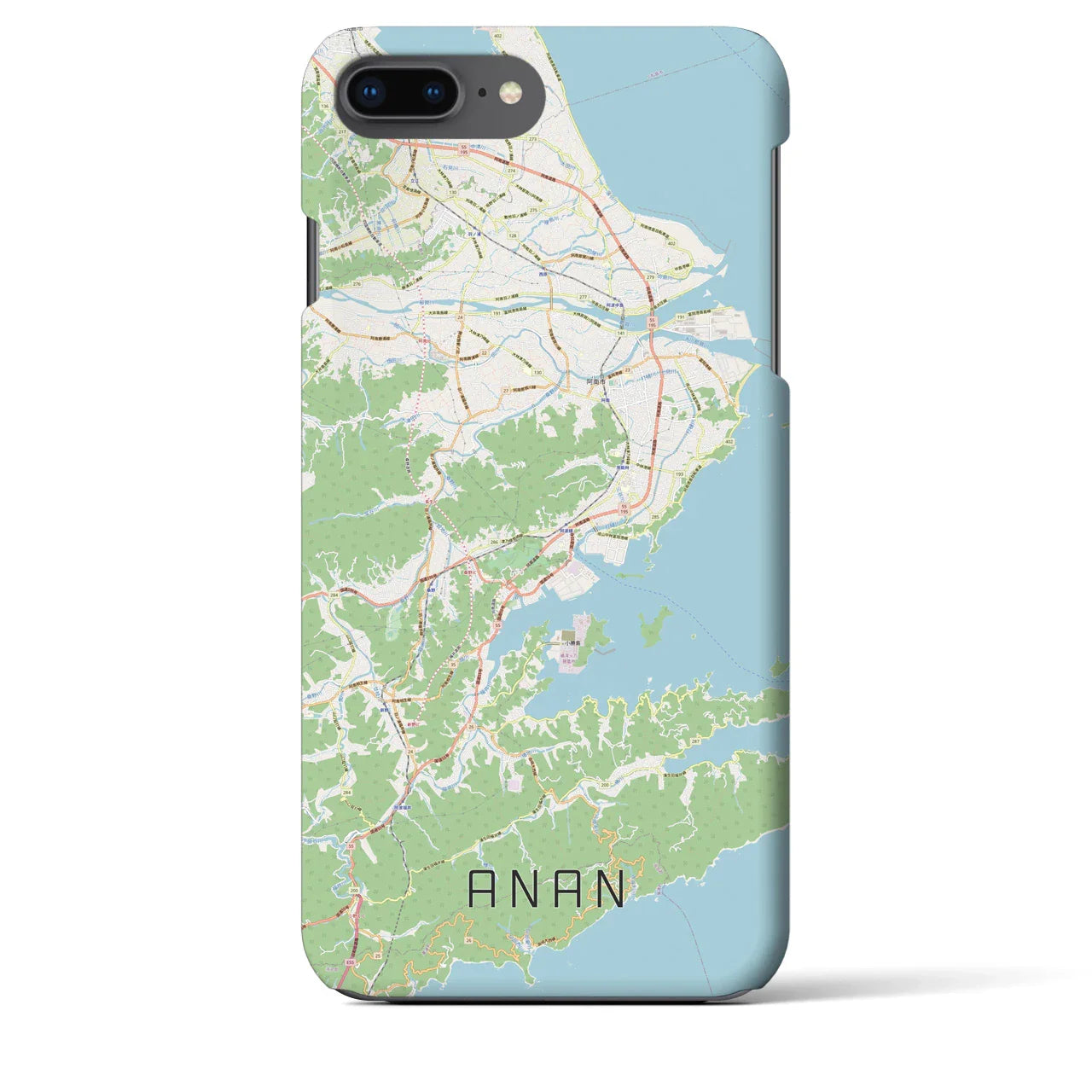 【阿南(徳島県)】地図柄iPhoneケース(バックカバータイプ)