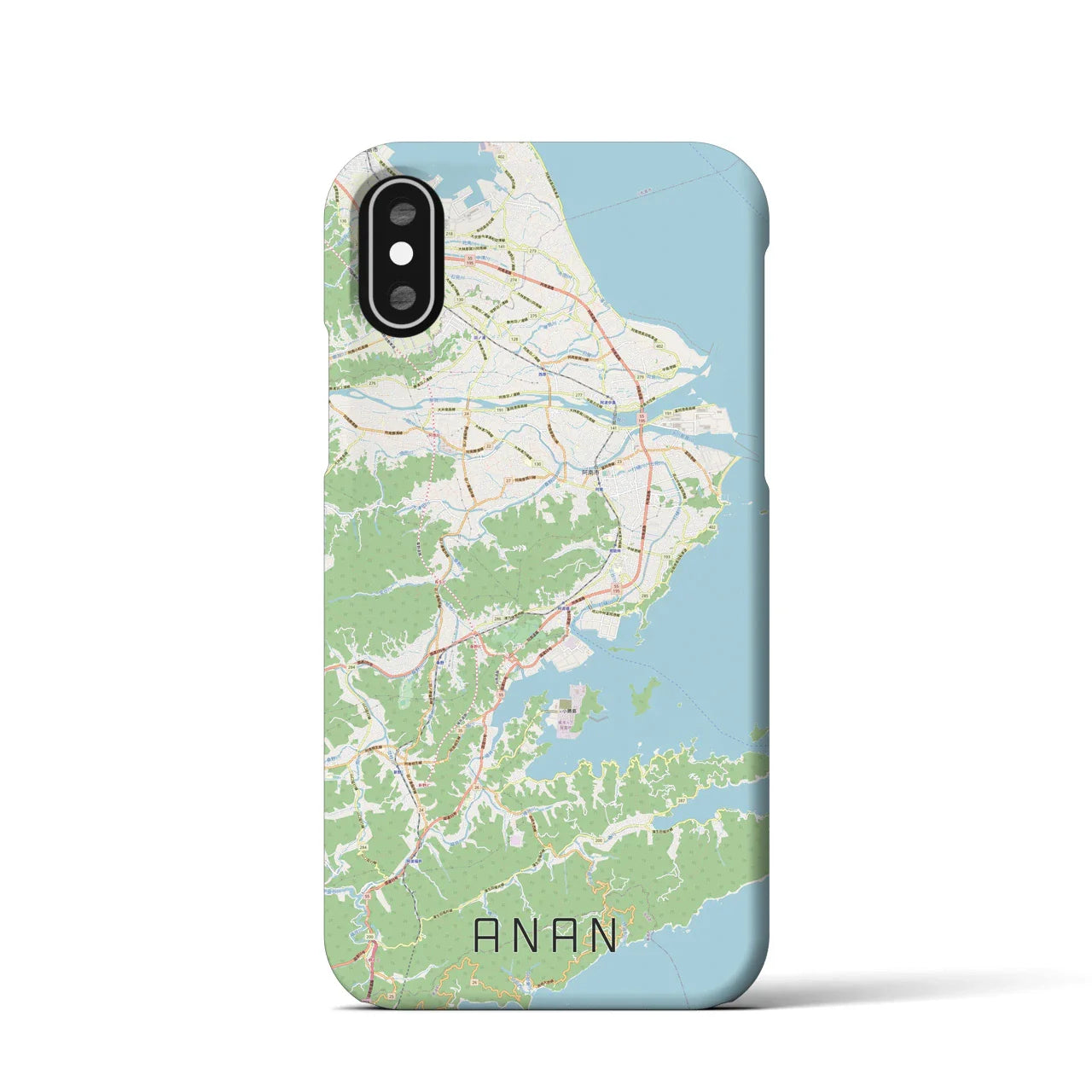 【阿南(徳島県)】地図柄iPhoneケース(バックカバータイプ)