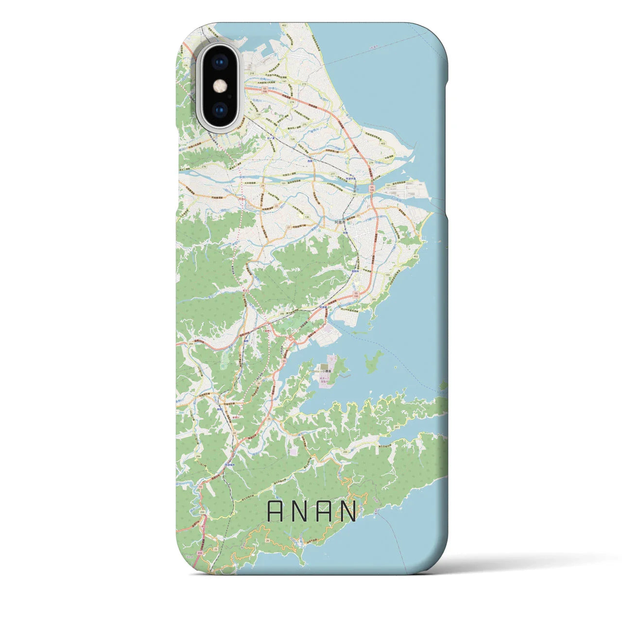 【阿南(徳島県)】地図柄iPhoneケース(バックカバータイプ)