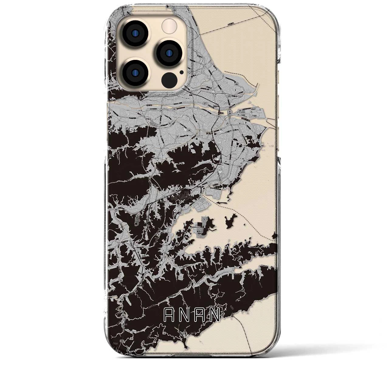 【阿南(徳島県)】地図柄iPhoneケース(クリアタイプ)