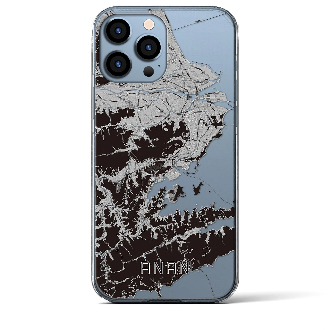 【阿南(徳島県)】地図柄iPhoneケース(クリアタイプ)