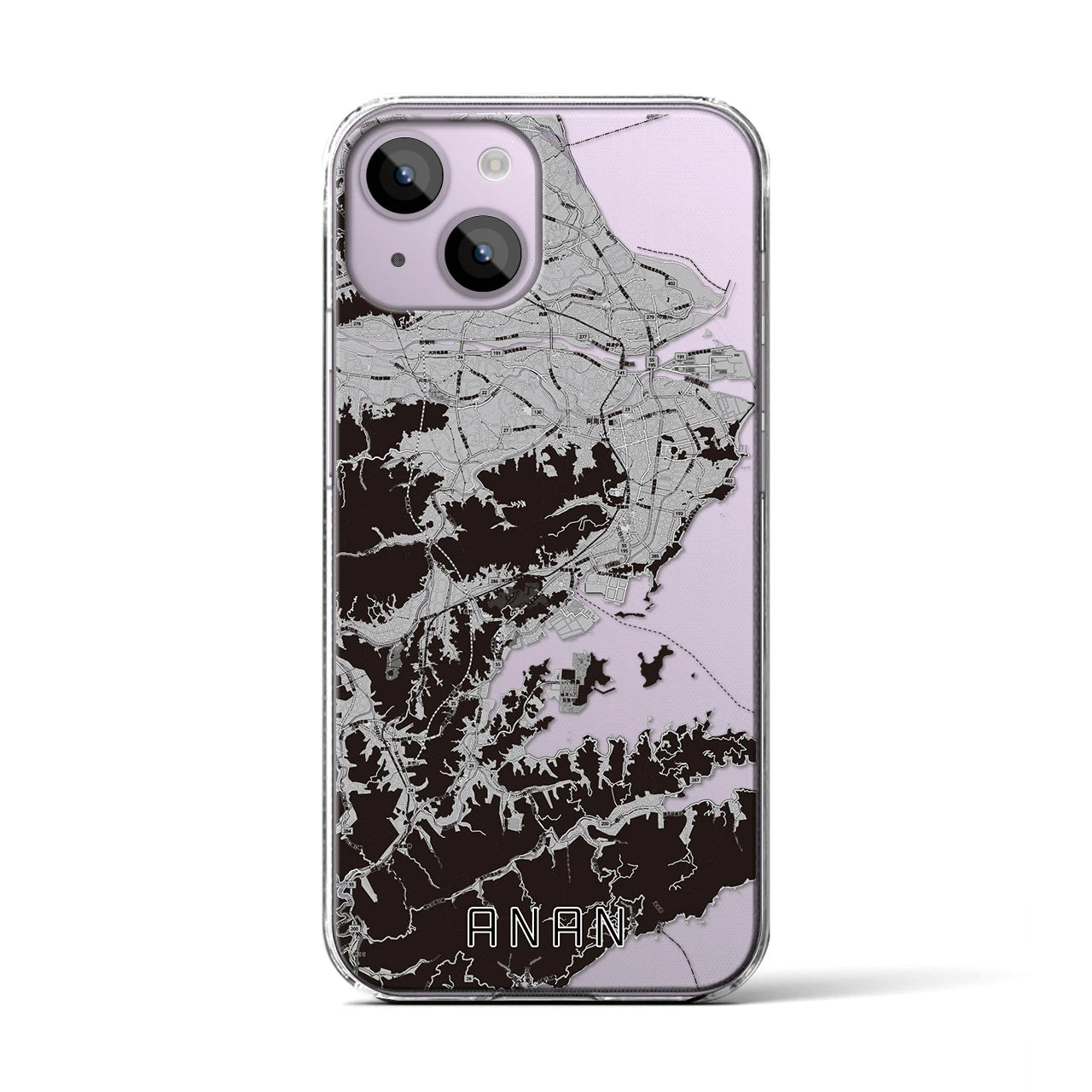 【阿南(徳島県)】地図柄iPhoneケース(クリアタイプ)