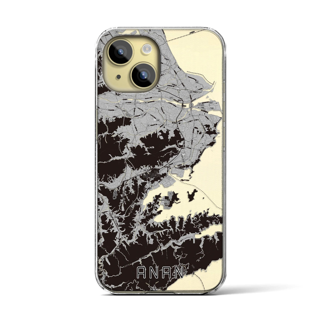 【阿南(徳島県)】地図柄iPhoneケース(クリアタイプ)