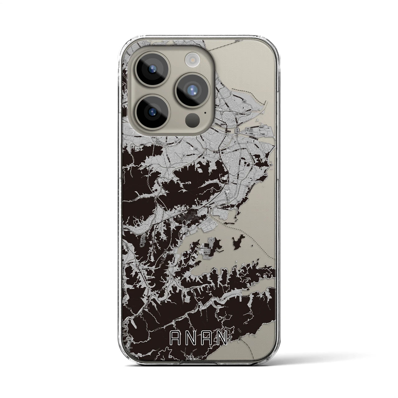 【阿南(徳島県)】地図柄iPhoneケース(クリアタイプ)