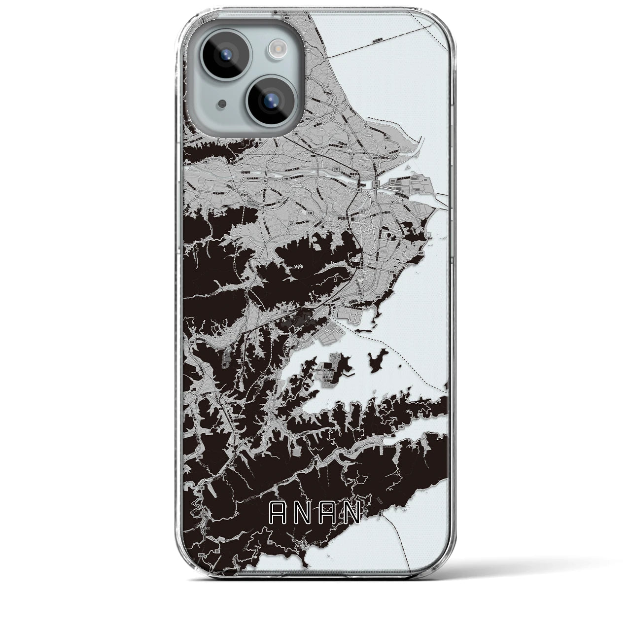 【阿南(徳島県)】地図柄iPhoneケース(クリアタイプ)