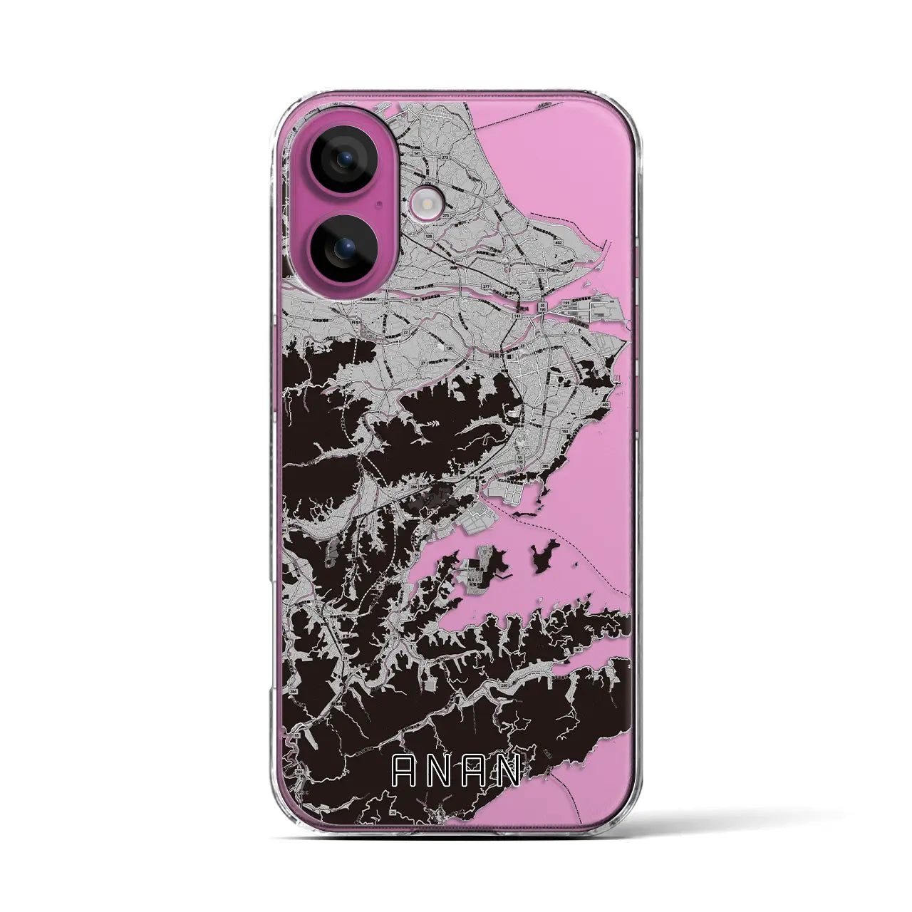 【阿南(徳島県)】地図柄iPhoneケース(クリアタイプ)