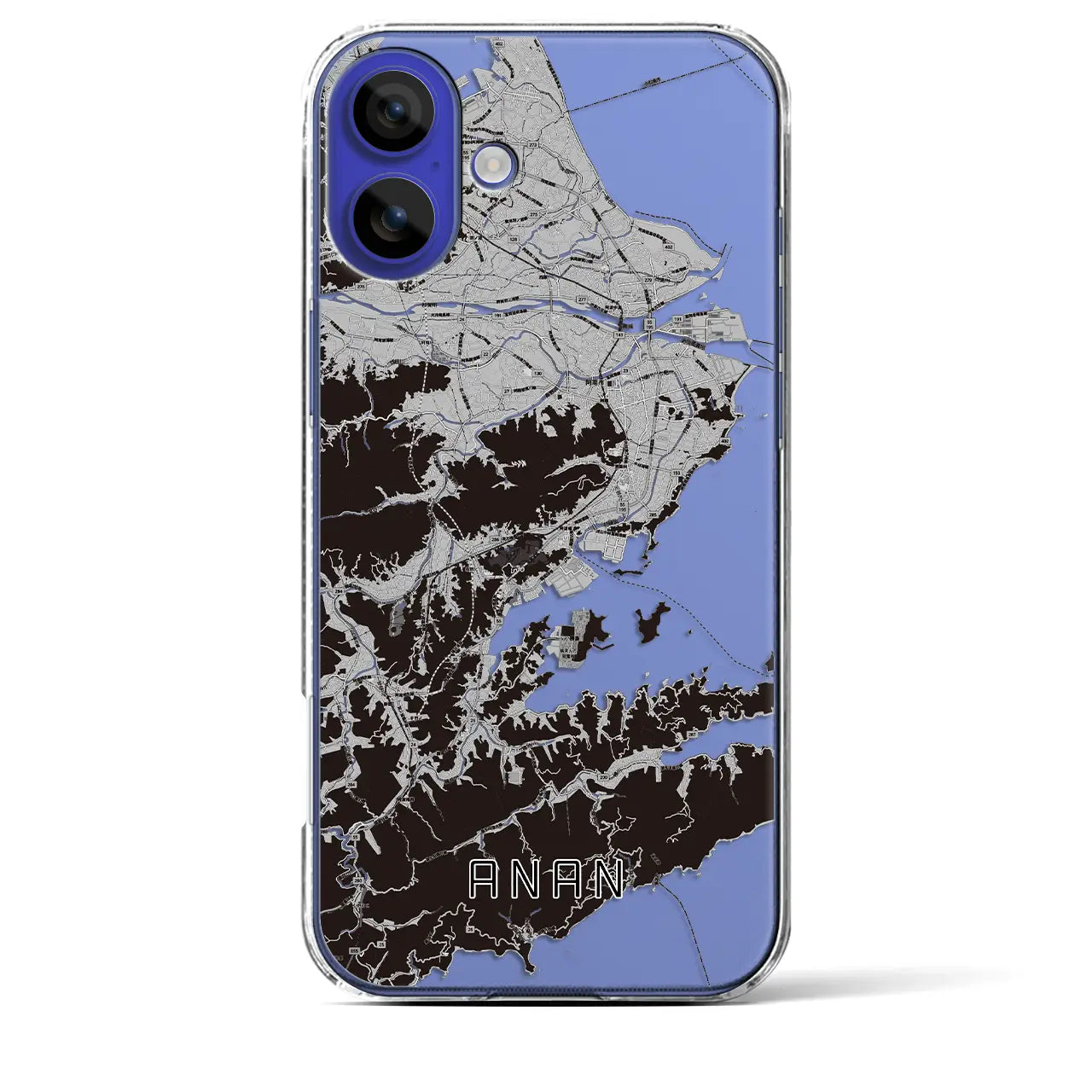 【阿南(徳島県)】地図柄iPhoneケース(クリアタイプ)