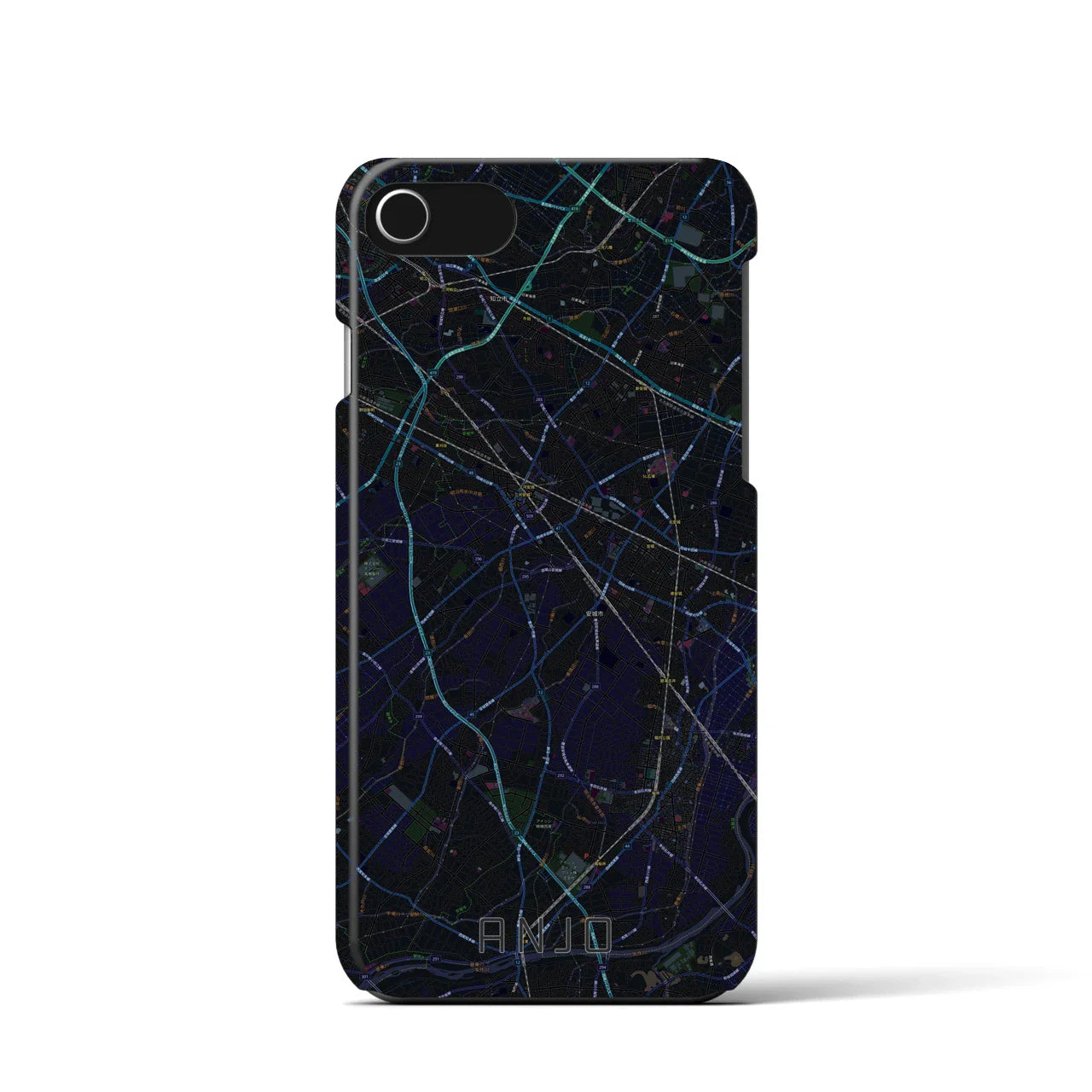 【安城(愛知県)】地図柄iPhoneケース(バックカバータイプ)