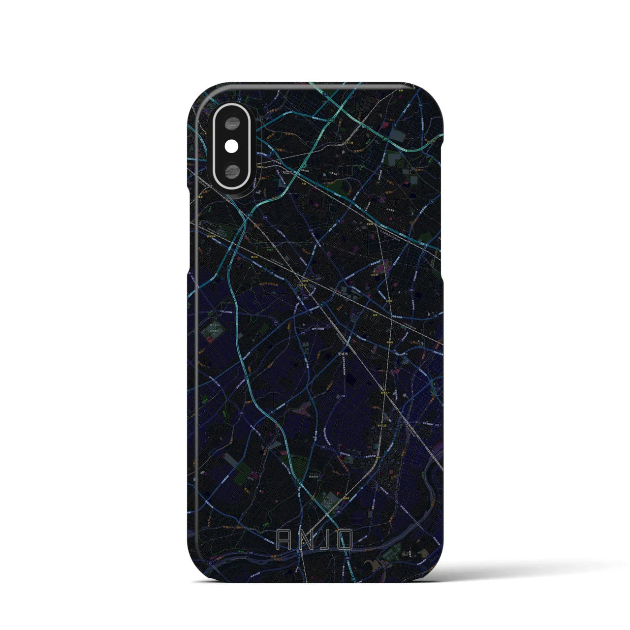 【安城(愛知県)】地図柄iPhoneケース(バックカバータイプ)