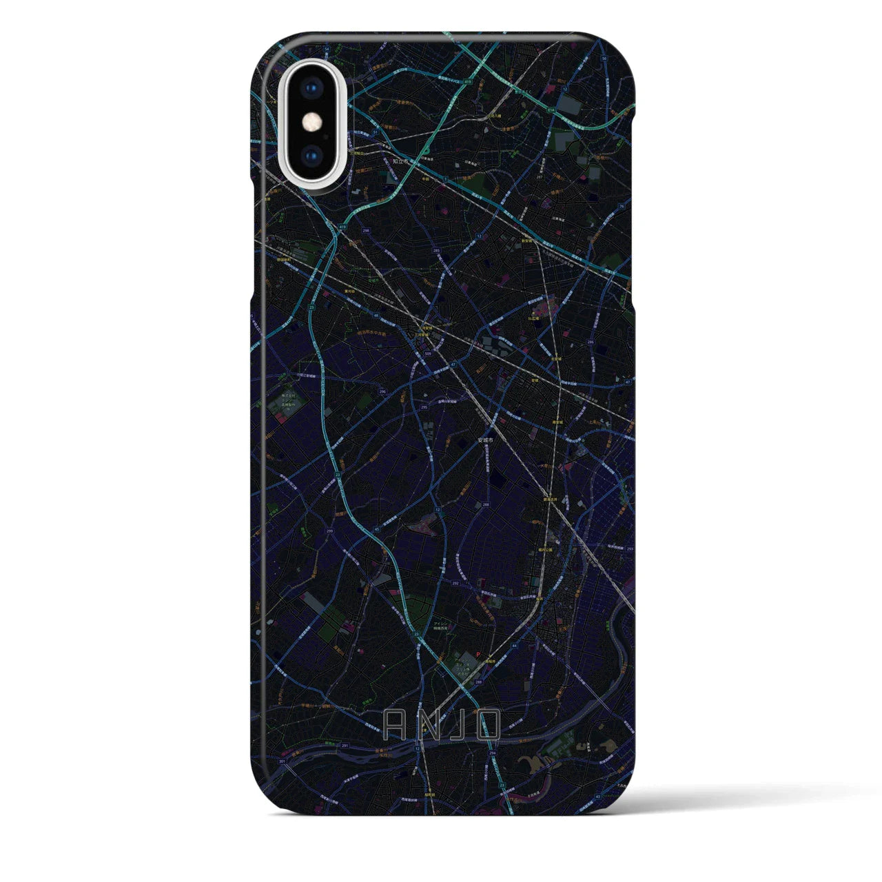 【安城(愛知県)】地図柄iPhoneケース(バックカバータイプ)