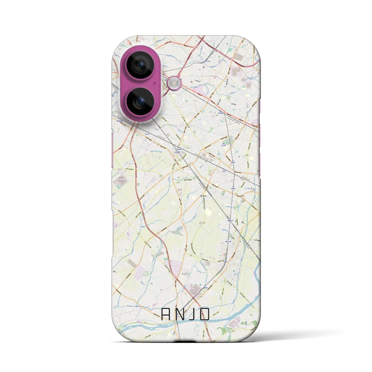 【安城(愛知県)】地図柄iPhoneケース(バックカバータイプ)