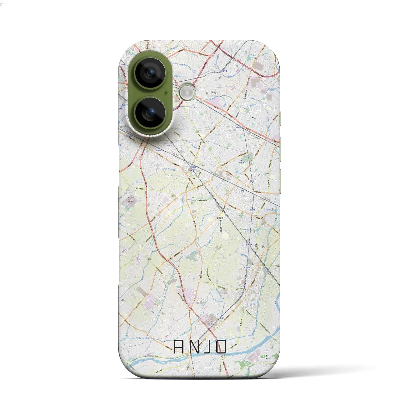 【安城(愛知県)】地図柄iPhoneケース(バックカバータイプ)ナチュラル・iPhone 17 Pro Max 用