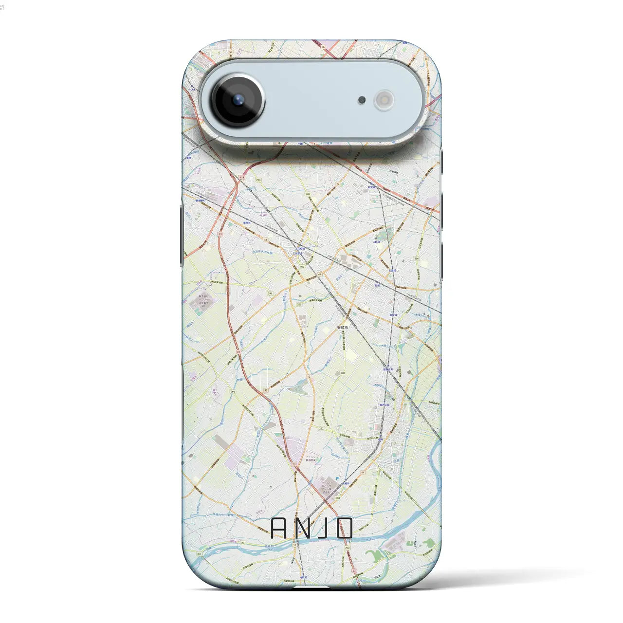 【安城(愛知県)】地図柄iPhoneケース(バックカバータイプ)ブラック・iPhone 17 Pro Max 用