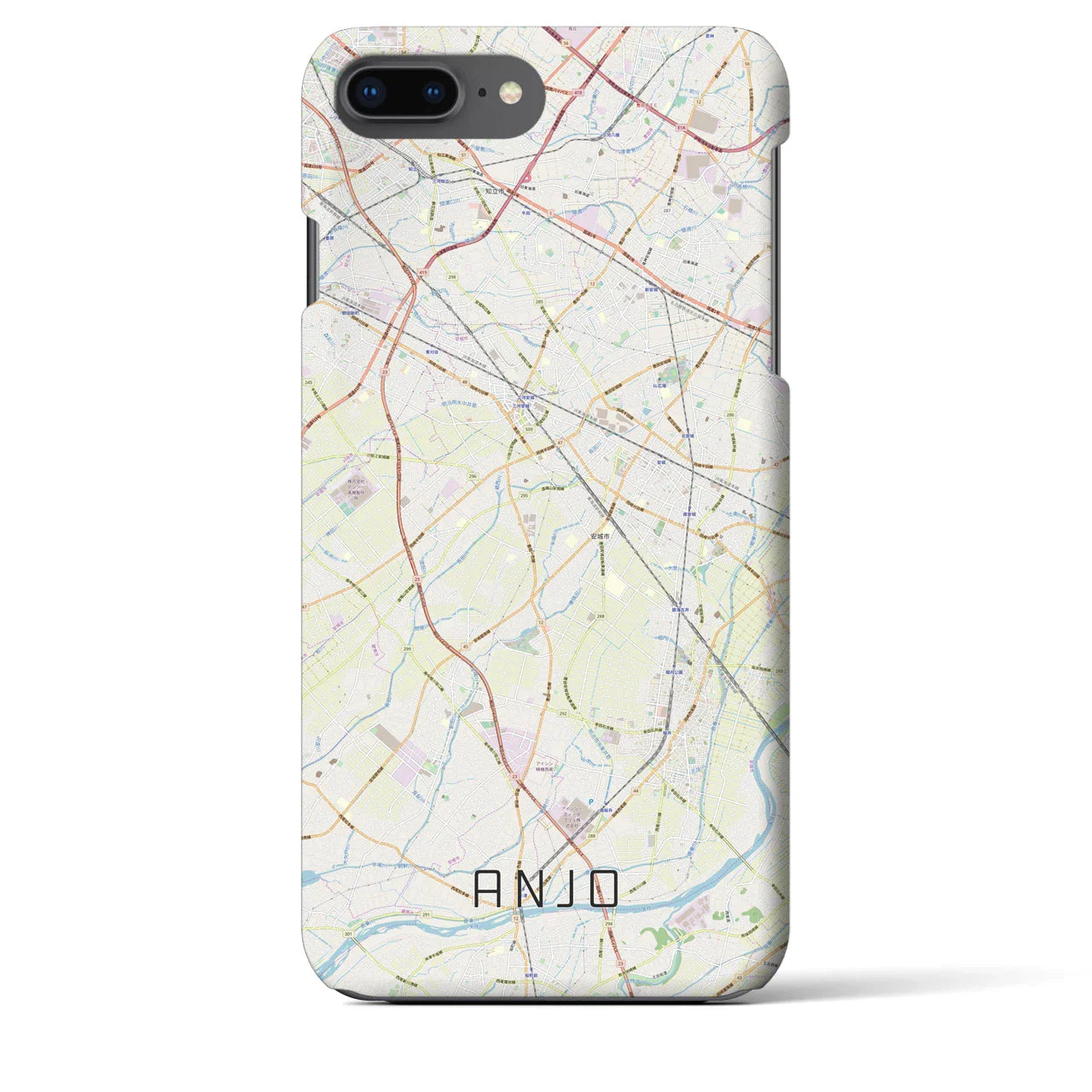 【安城(愛知県)】地図柄iPhoneケース(バックカバータイプ)