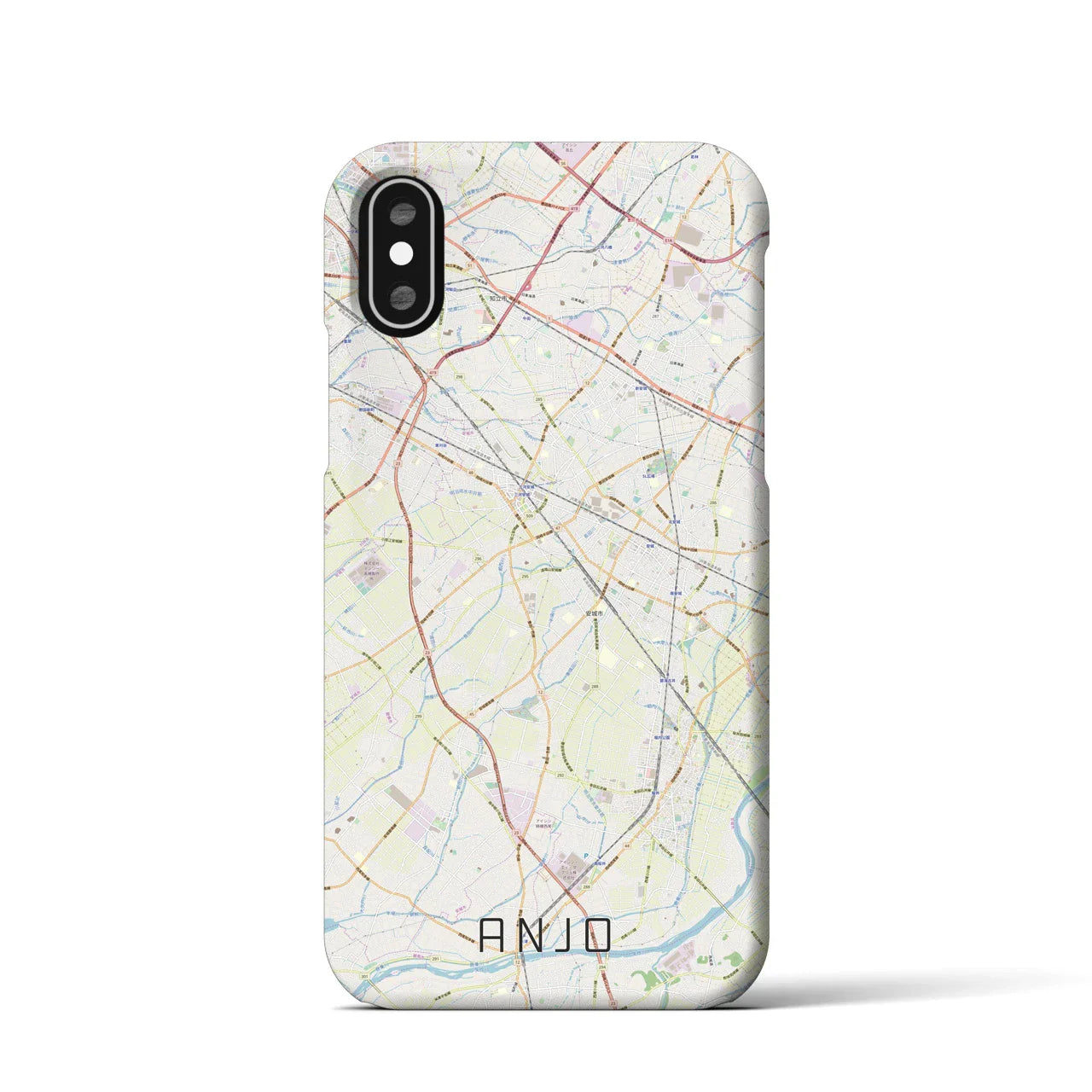 【安城(愛知県)】地図柄iPhoneケース(バックカバータイプ)