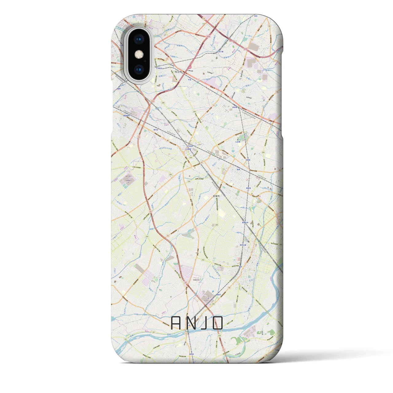 【安城(愛知県)】地図柄iPhoneケース(バックカバータイプ)