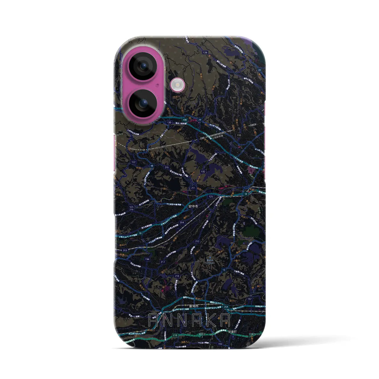 【安中(群馬県)】地図柄iPhoneケース(バックカバータイプ)
