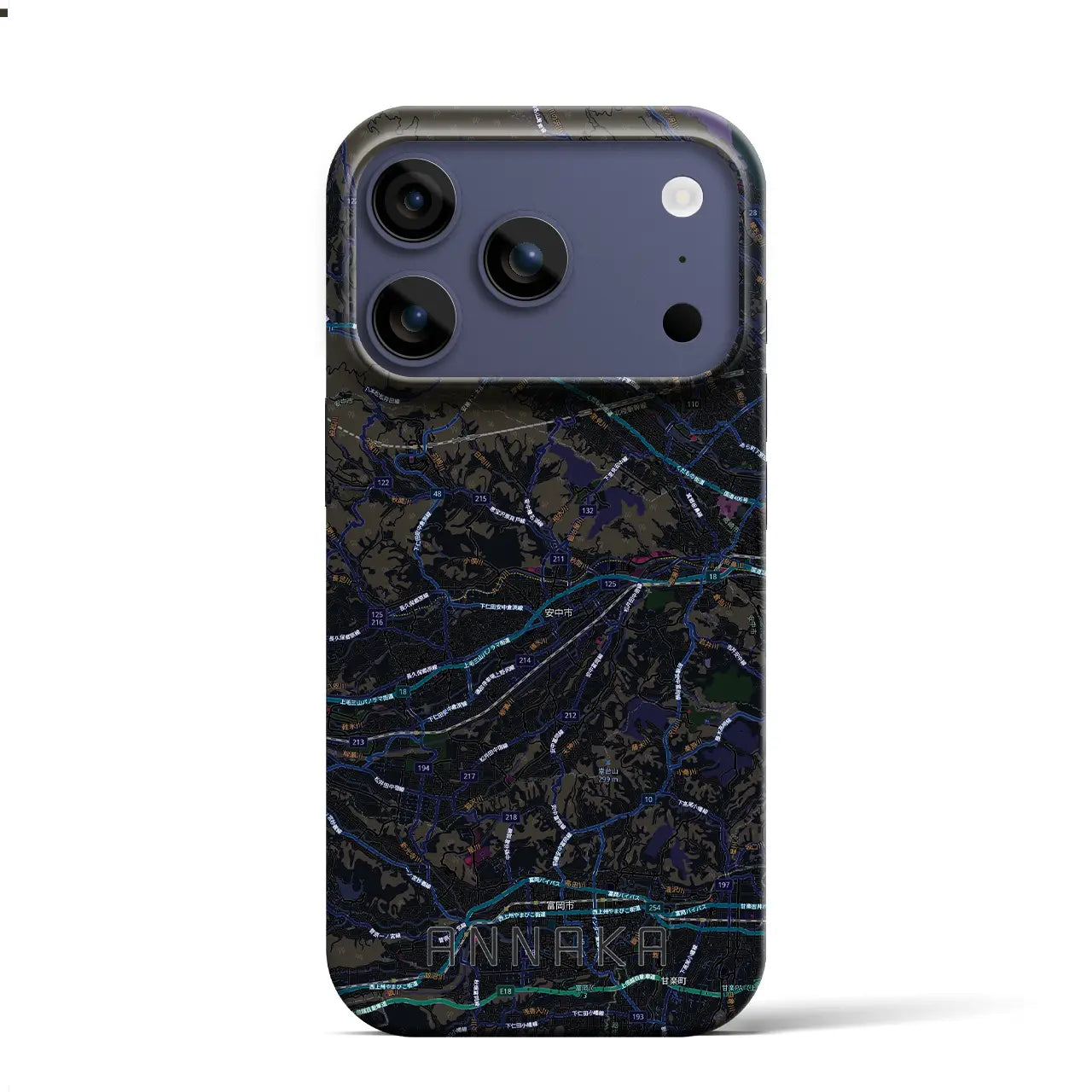 【安中(群馬県)】地図柄iPhoneケース(バックカバータイプ)