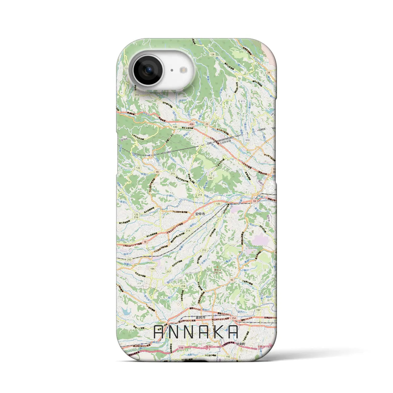 【安中(群馬県)】地図柄iPhoneケース(バックカバータイプ)