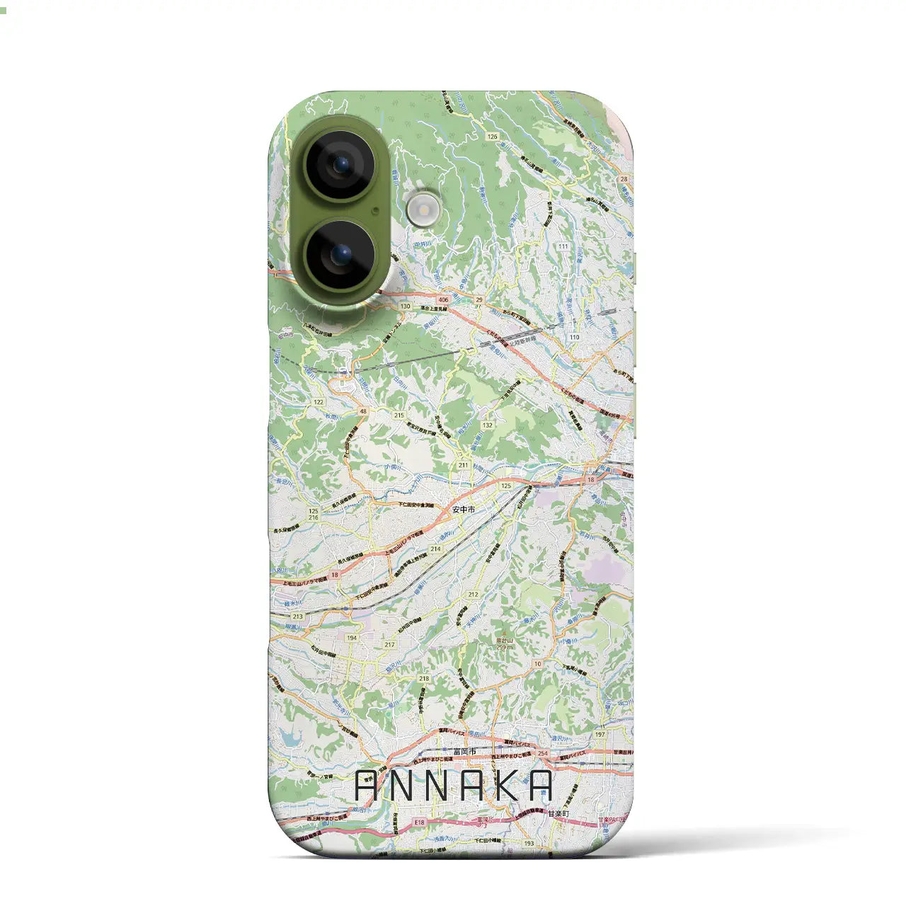 【安中(群馬県)】地図柄iPhoneケース(バックカバータイプ)