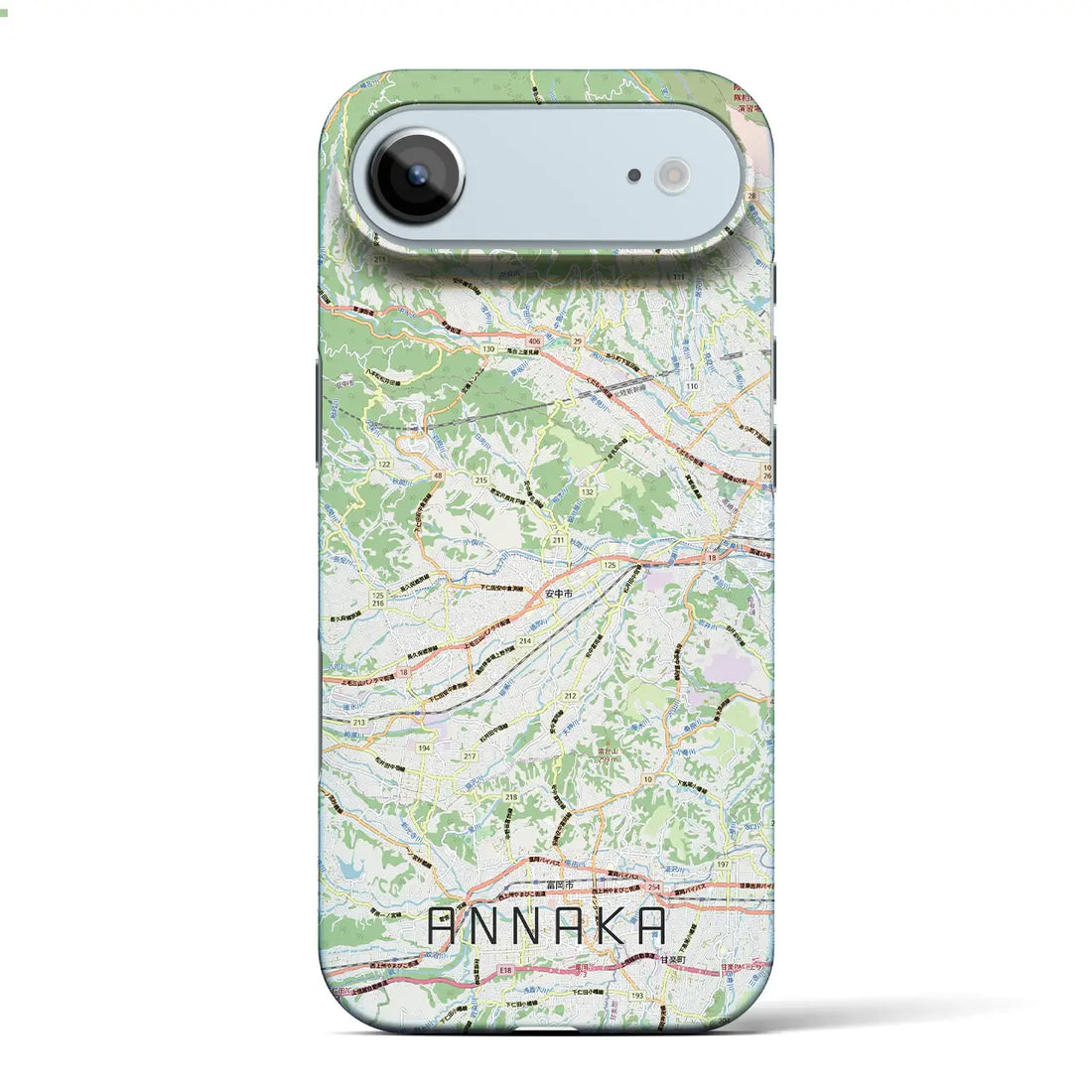 【安中(群馬県)】地図柄iPhoneケース(バックカバータイプ)ナチュラル・iPhone 17 Pro Max 用