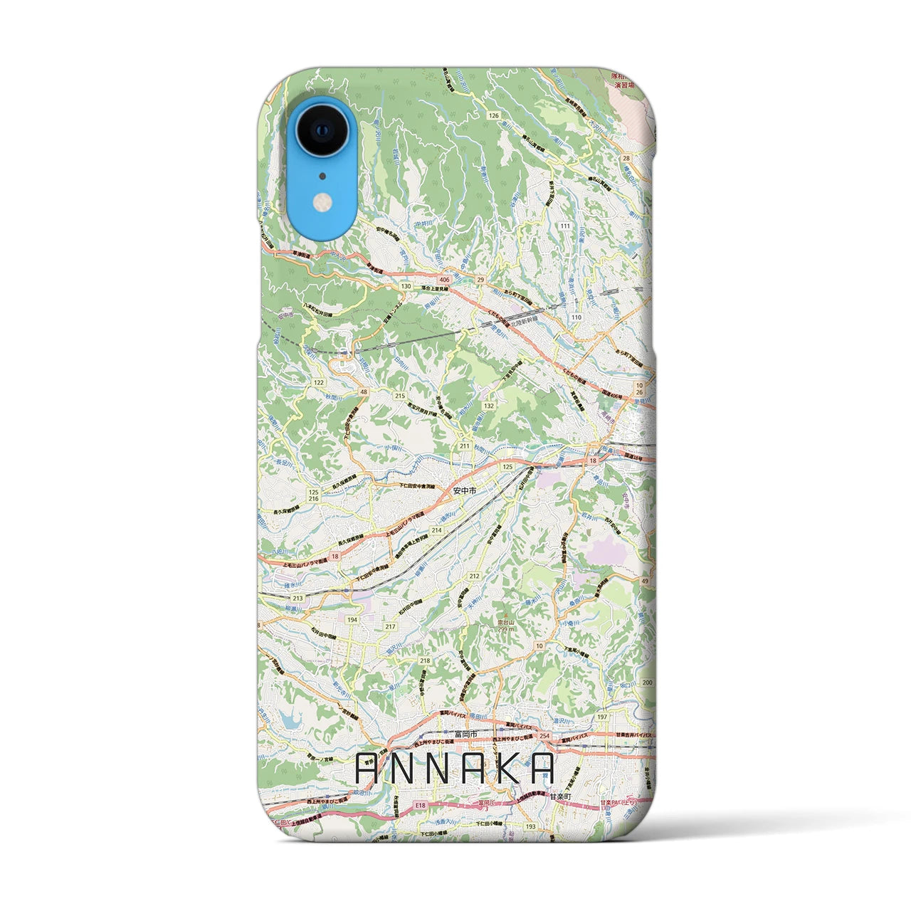 【安中(群馬県)】地図柄iPhoneケース(バックカバータイプ)ナチュラル・iPhone XR 用