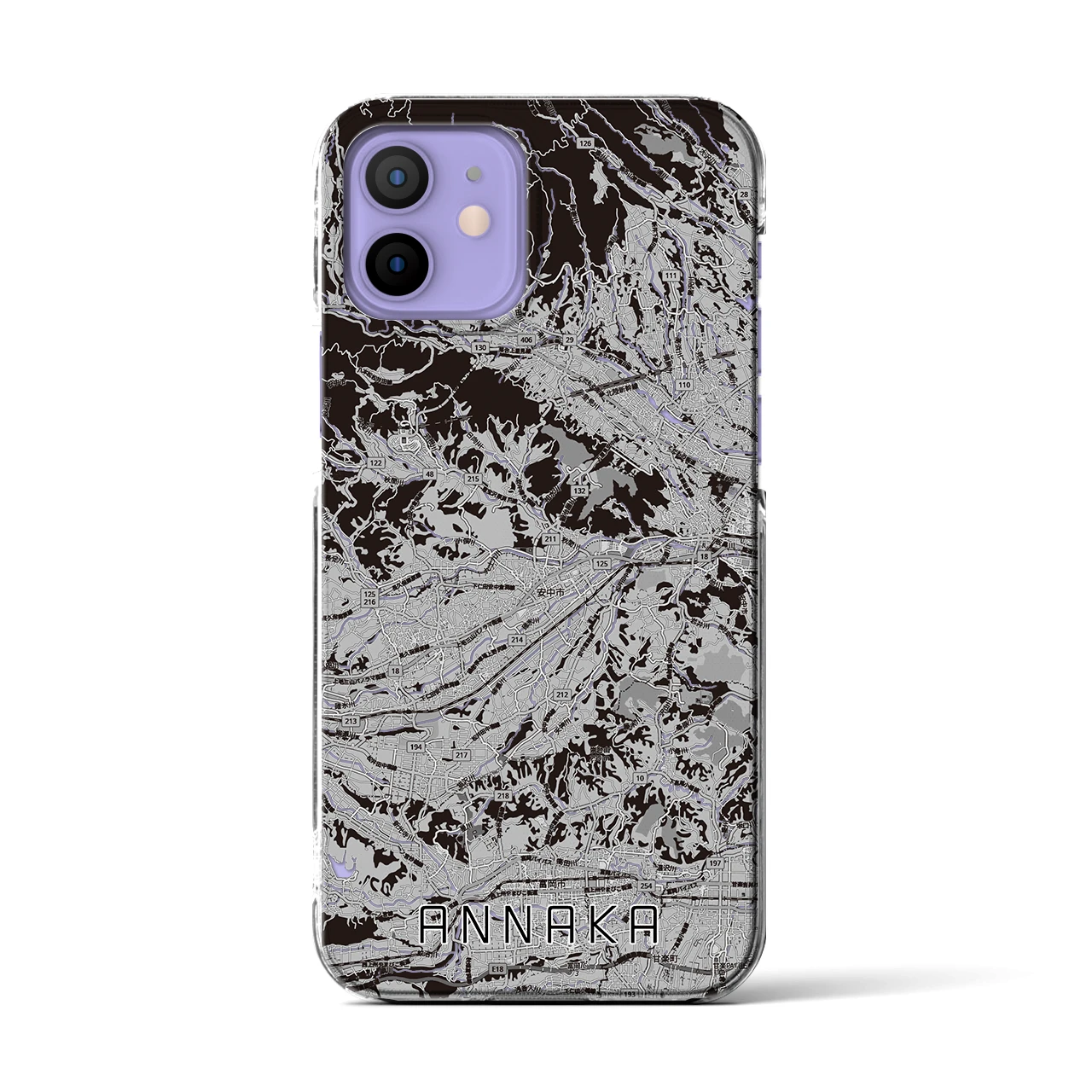 【安中(群馬県)】地図柄iPhoneケース(クリアタイプ)