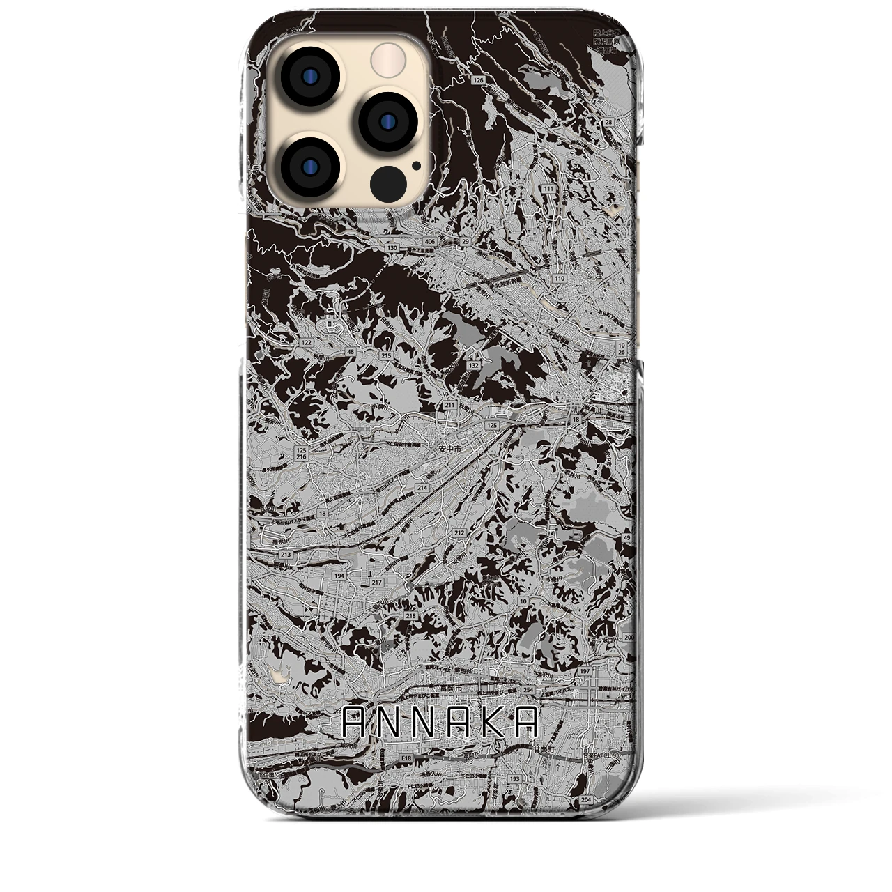 【安中(群馬県)】地図柄iPhoneケース(クリアタイプ)