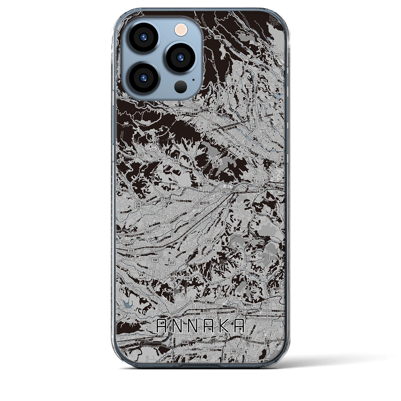 【安中(群馬県)】地図柄iPhoneケース(クリアタイプ)