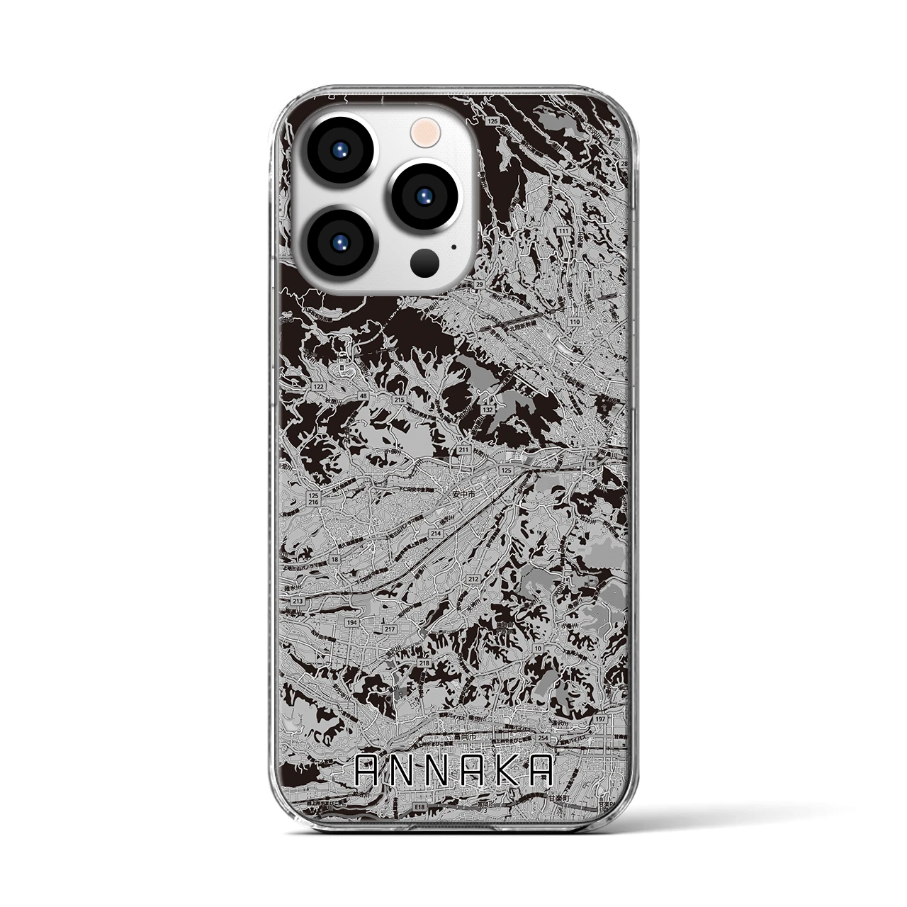 【安中(群馬県)】地図柄iPhoneケース(クリアタイプ)