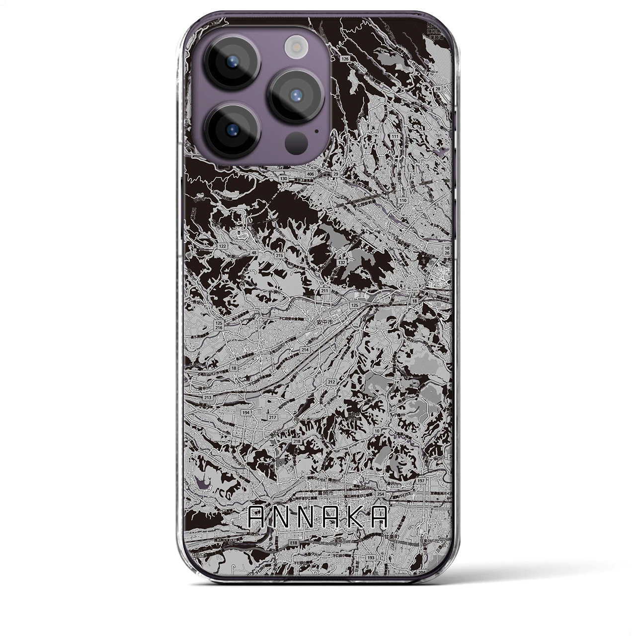 【安中(群馬県)】地図柄iPhoneケース(クリアタイプ)