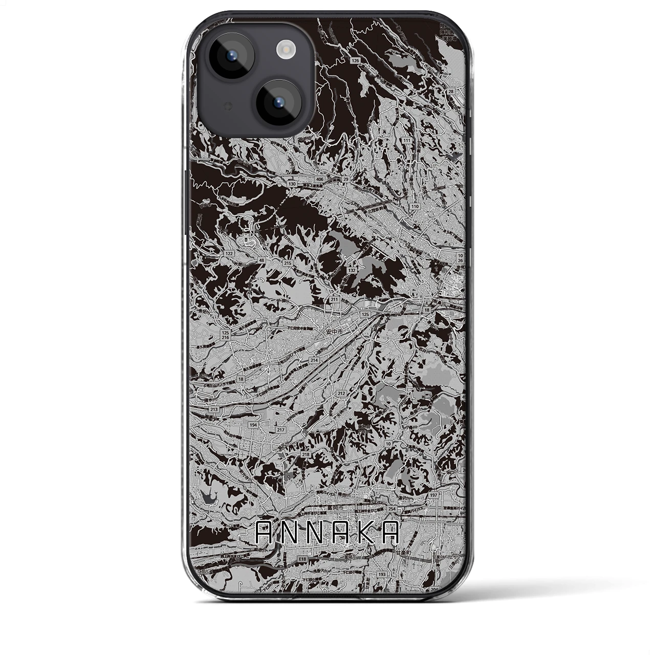 【安中(群馬県)】地図柄iPhoneケース(クリアタイプ)