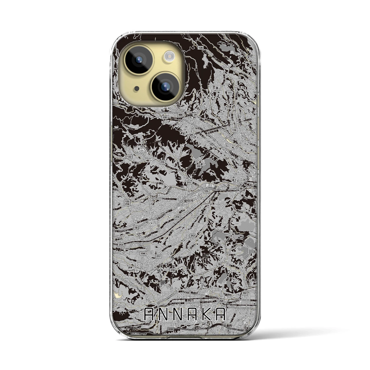 【安中(群馬県)】地図柄iPhoneケース(クリアタイプ)