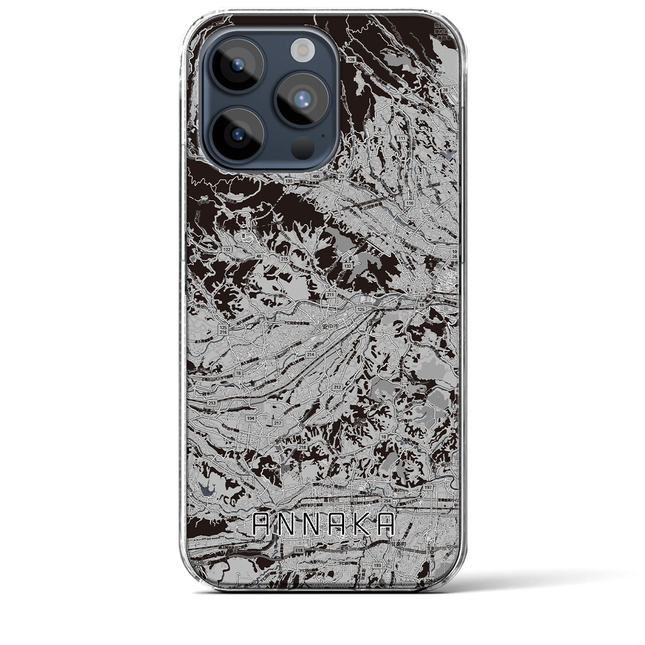 【安中(群馬県)】地図柄iPhoneケース(クリアタイプ)