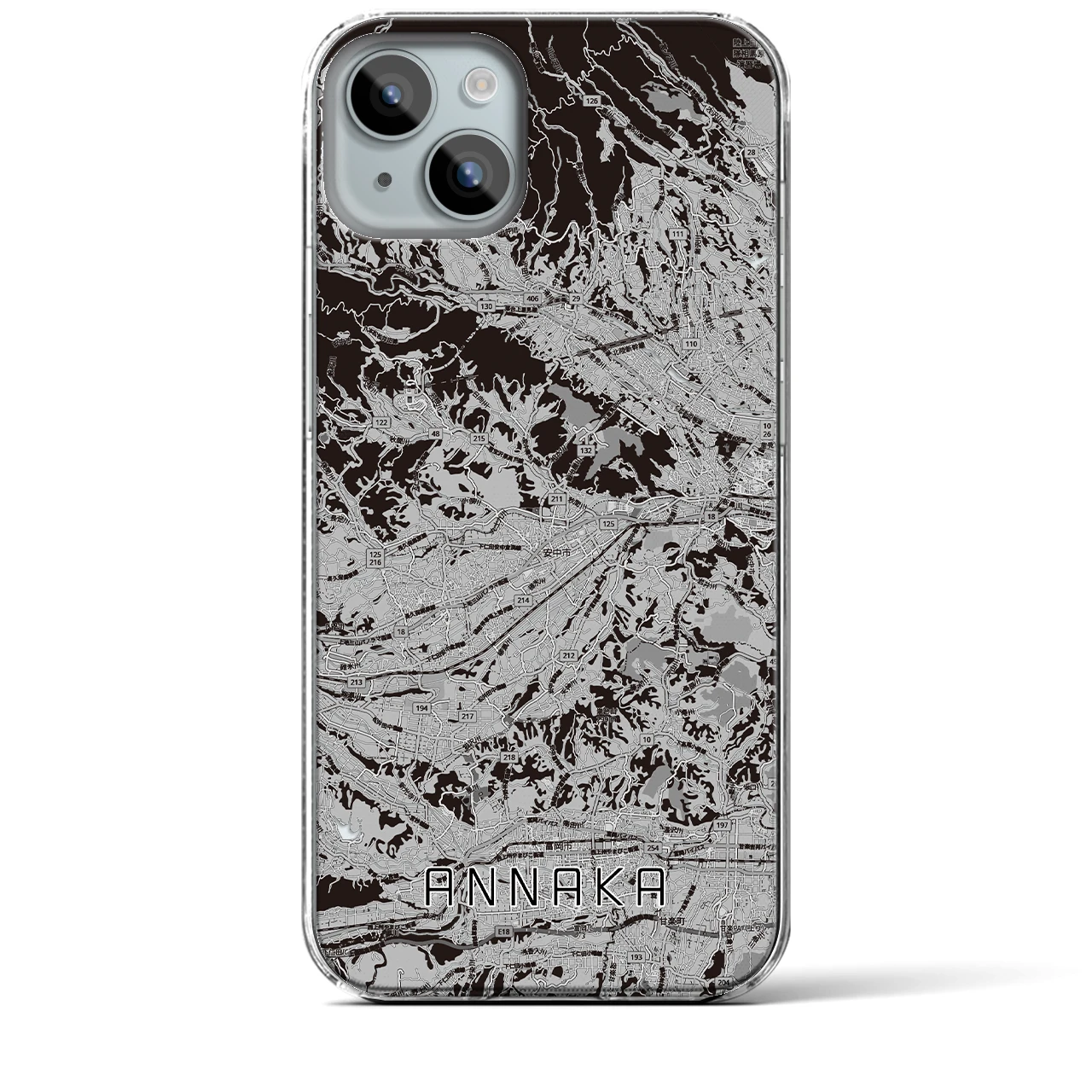 【安中(群馬県)】地図柄iPhoneケース(クリアタイプ)