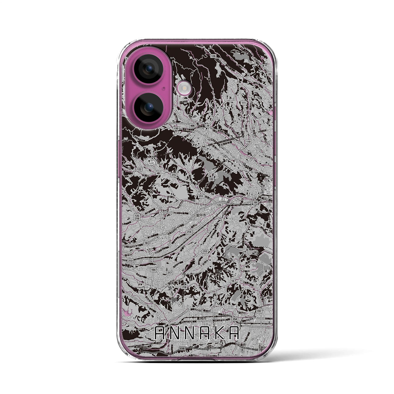 【安中(群馬県)】地図柄iPhoneケース(クリアタイプ)