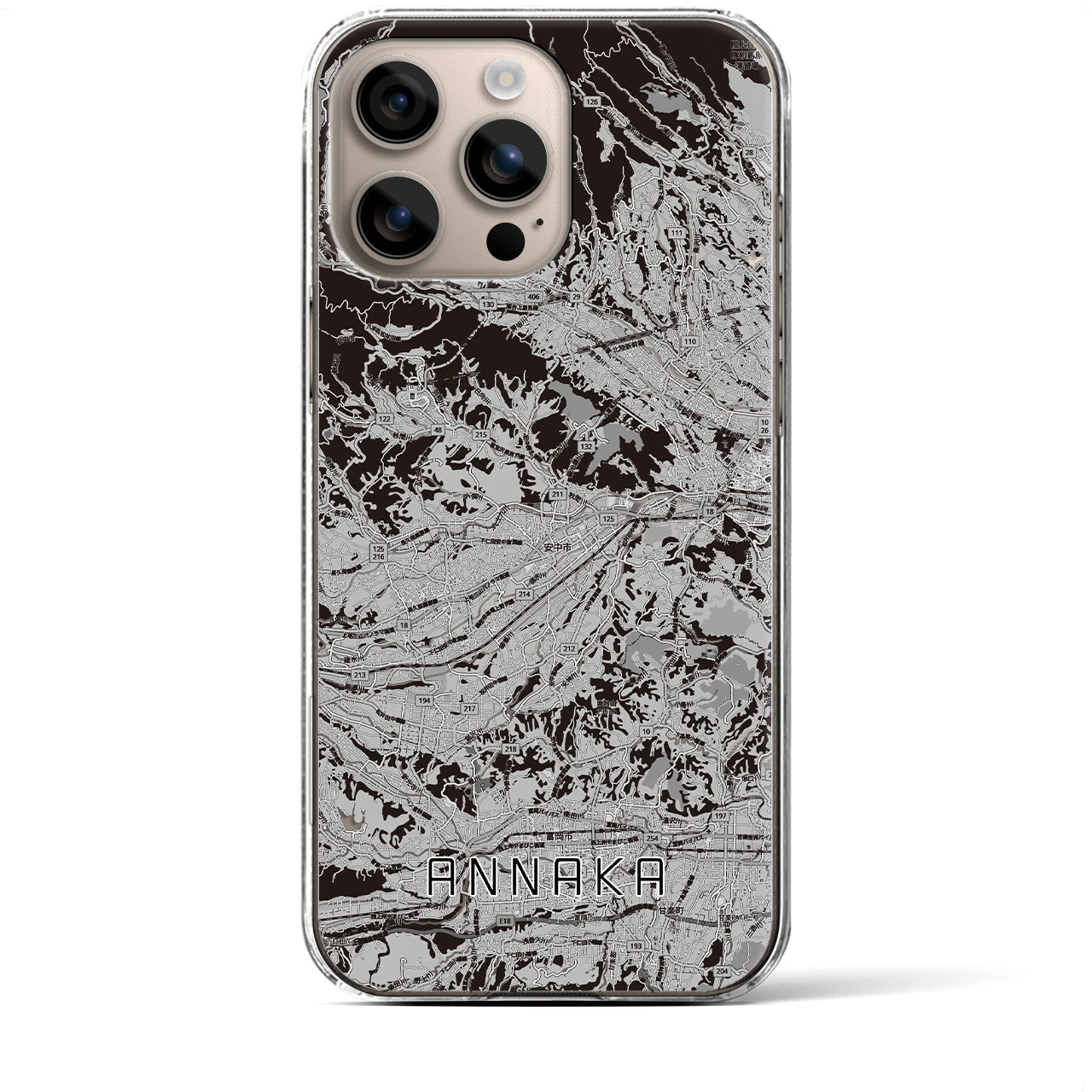 【安中(群馬県)】地図柄iPhoneケース(クリアタイプ)