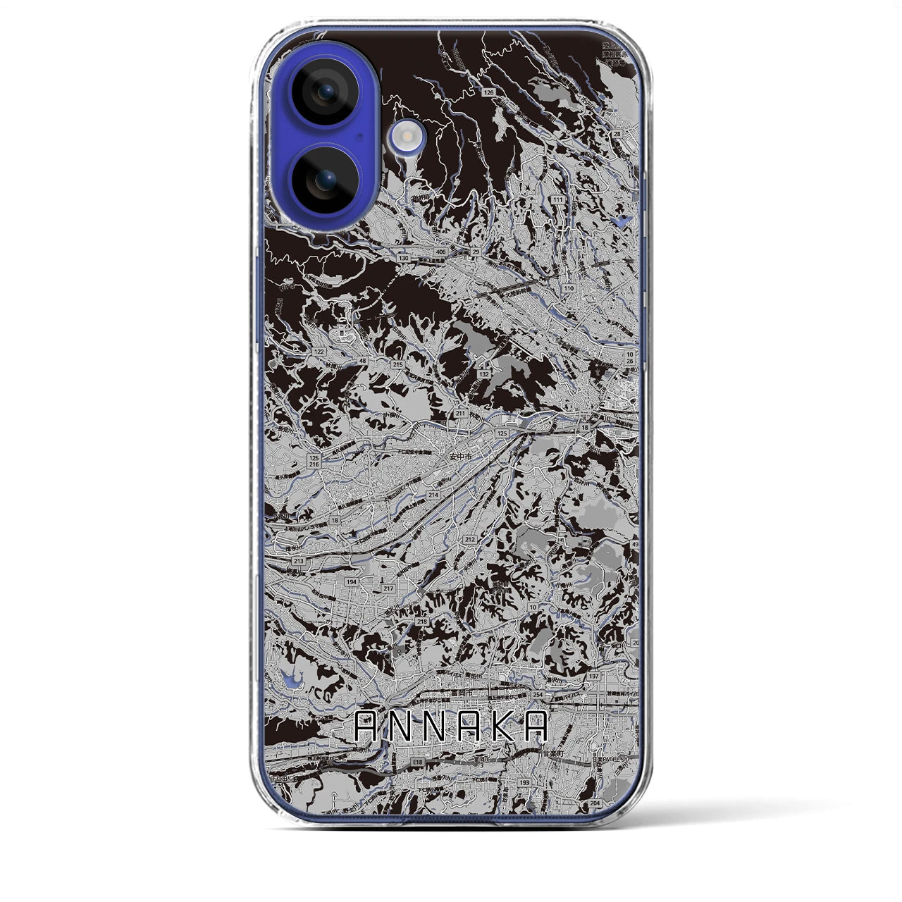 【安中(群馬県)】地図柄iPhoneケース(クリアタイプ)