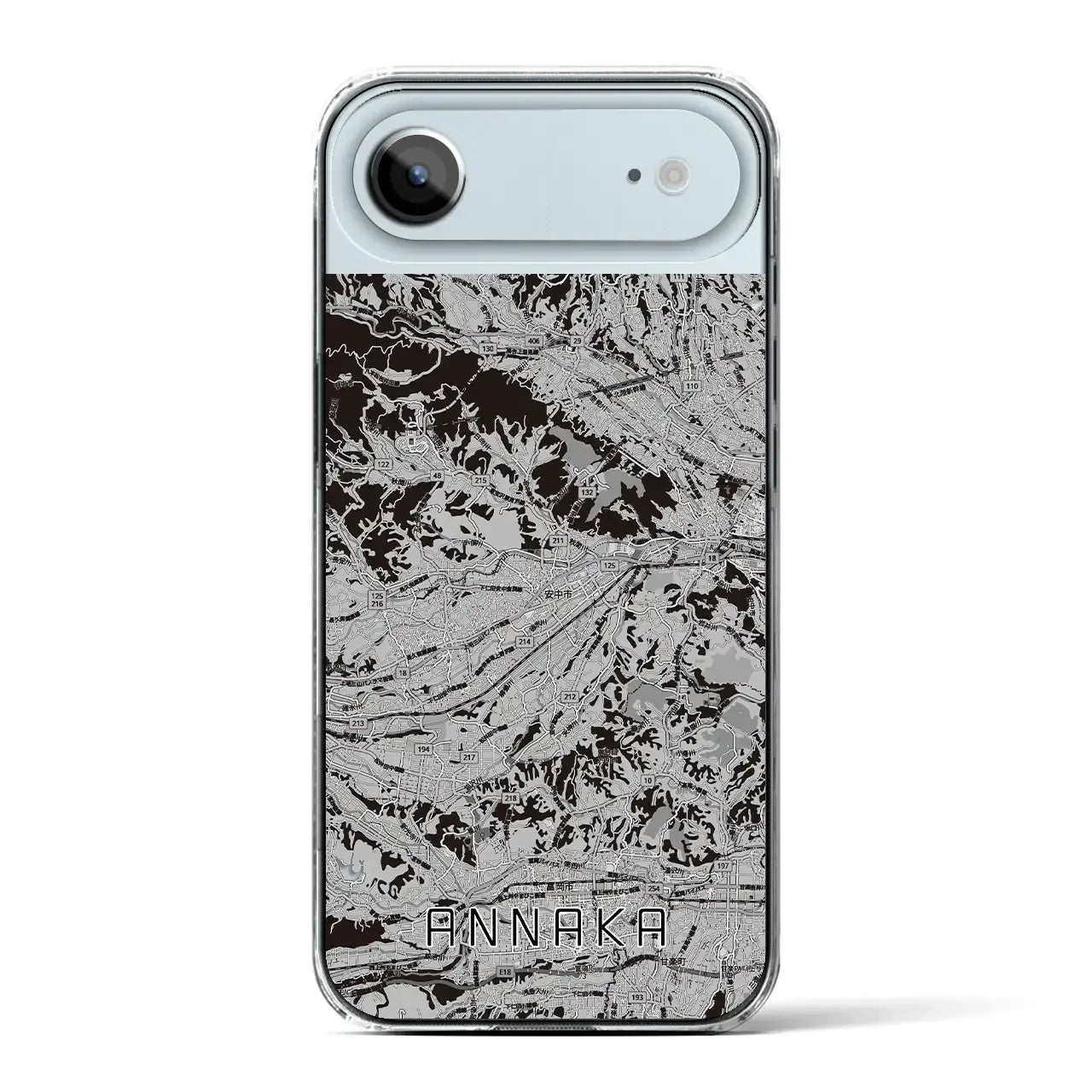 【安中(群馬県)】地図柄iPhoneケース(クリアタイプ)