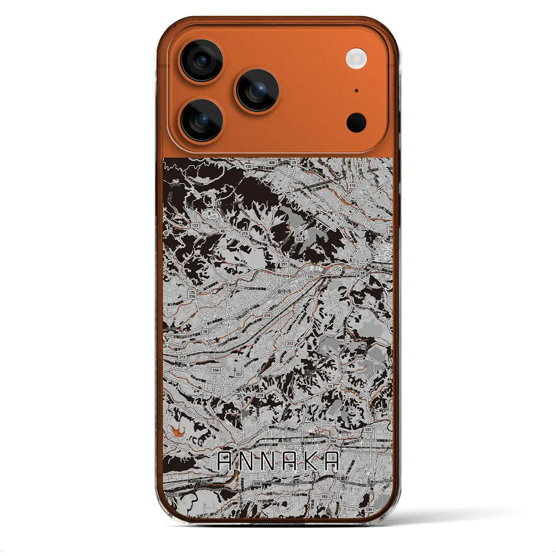 【安中(群馬県)】地図柄iPhoneケース(クリアタイプ)