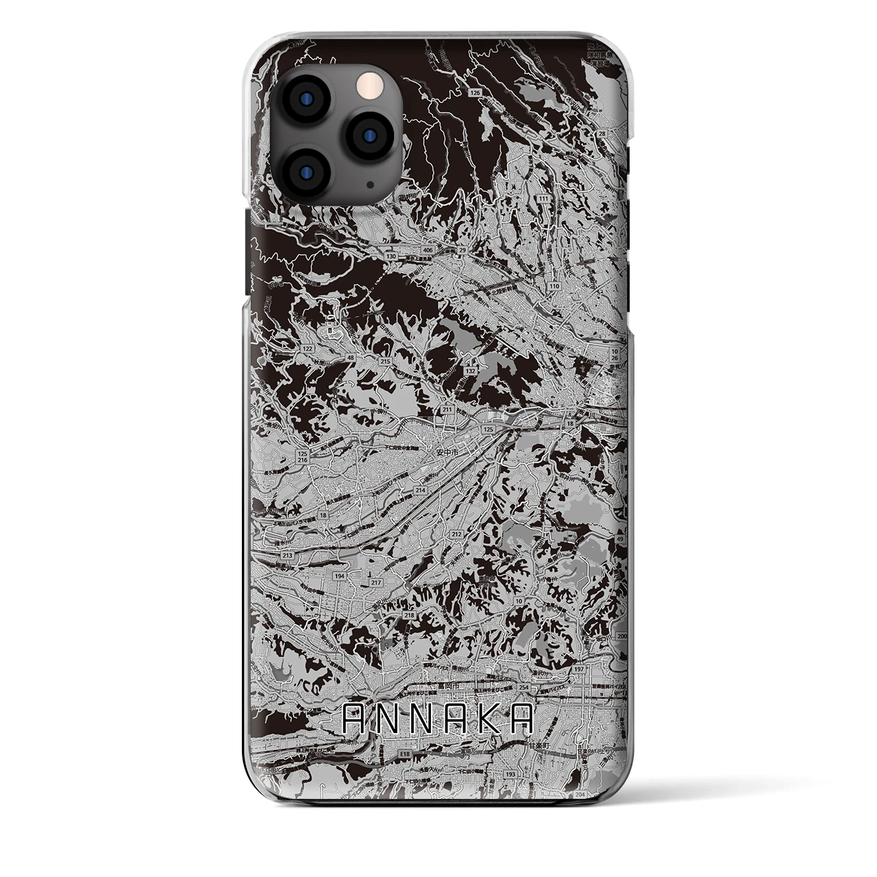 【安中(群馬県)】地図柄iPhoneケース(クリアタイプ)