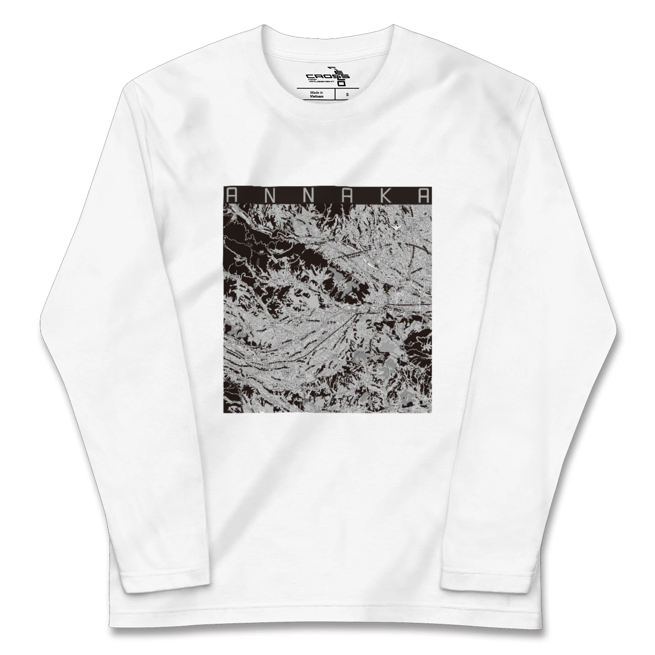 【安中(群馬県)】地図柄ロングスリーブTシャツ