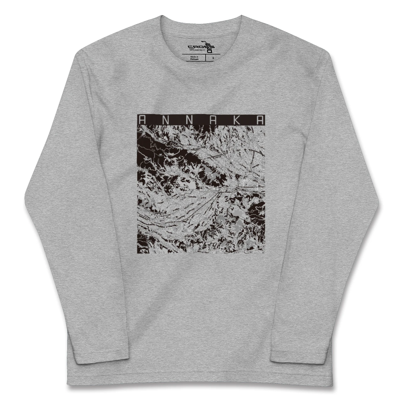【安中(群馬県)】地図柄ロングスリーブTシャツ