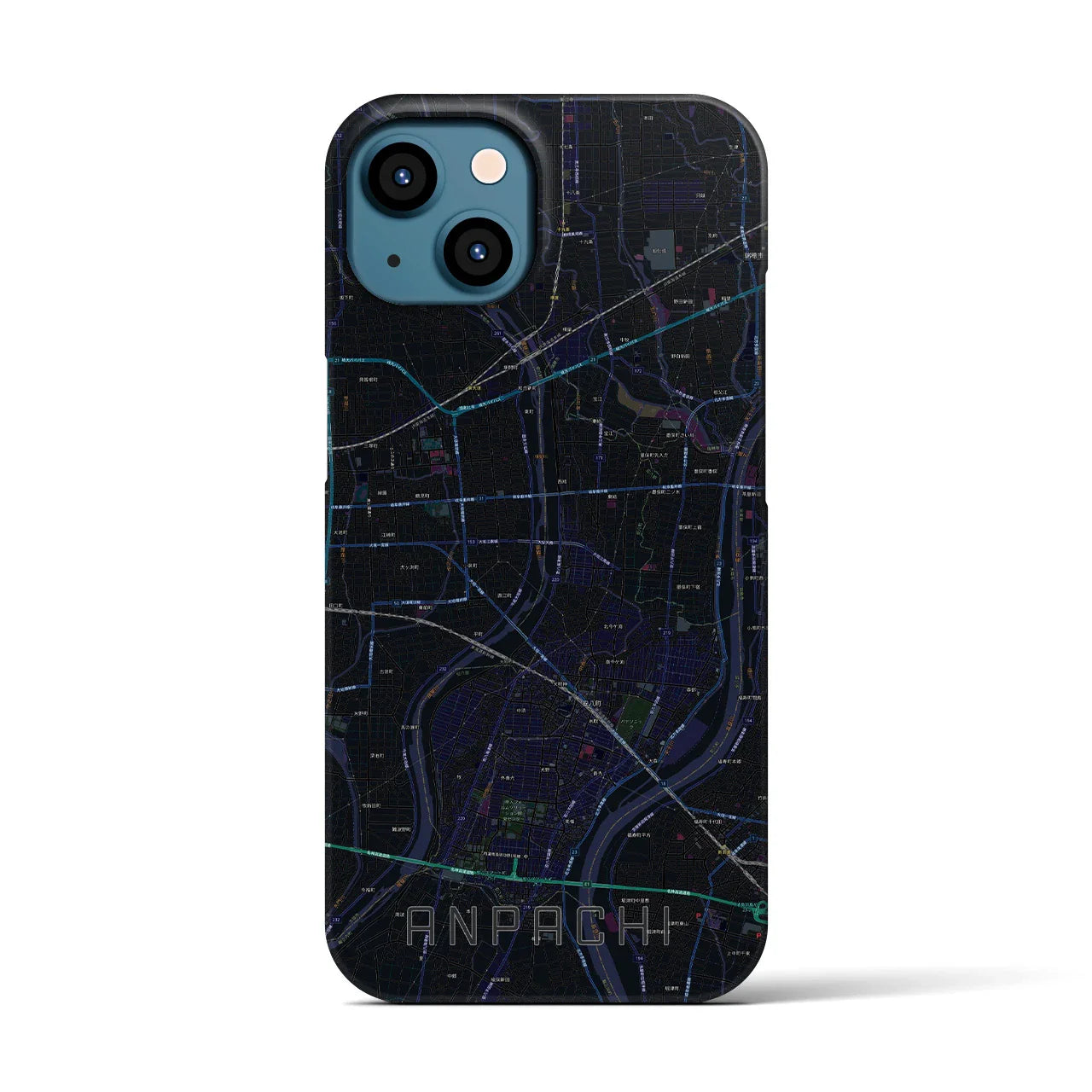 【安八(岐阜県)】地図柄iPhoneケース(バックカバータイプ)
