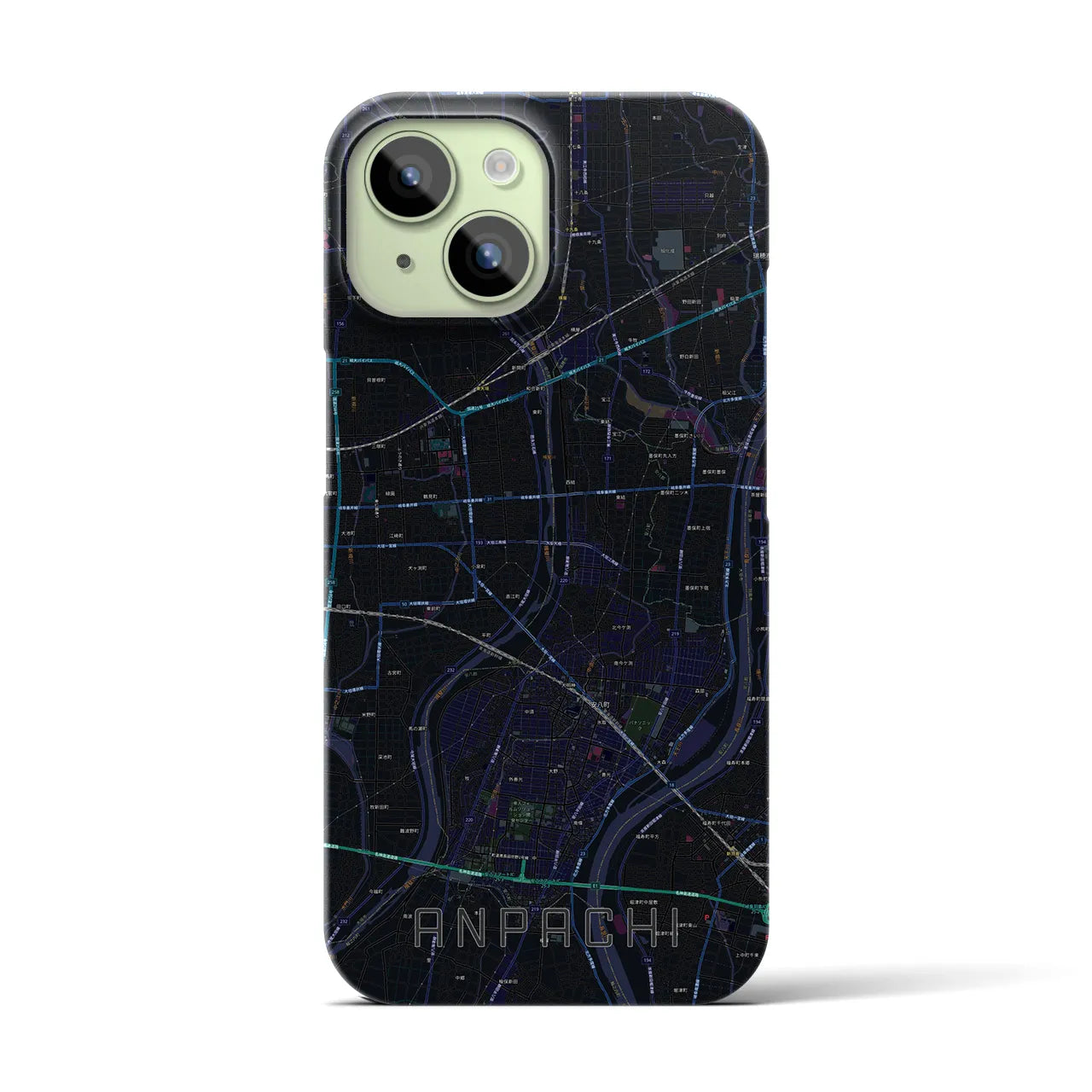 【安八(岐阜県)】地図柄iPhoneケース(バックカバータイプ)