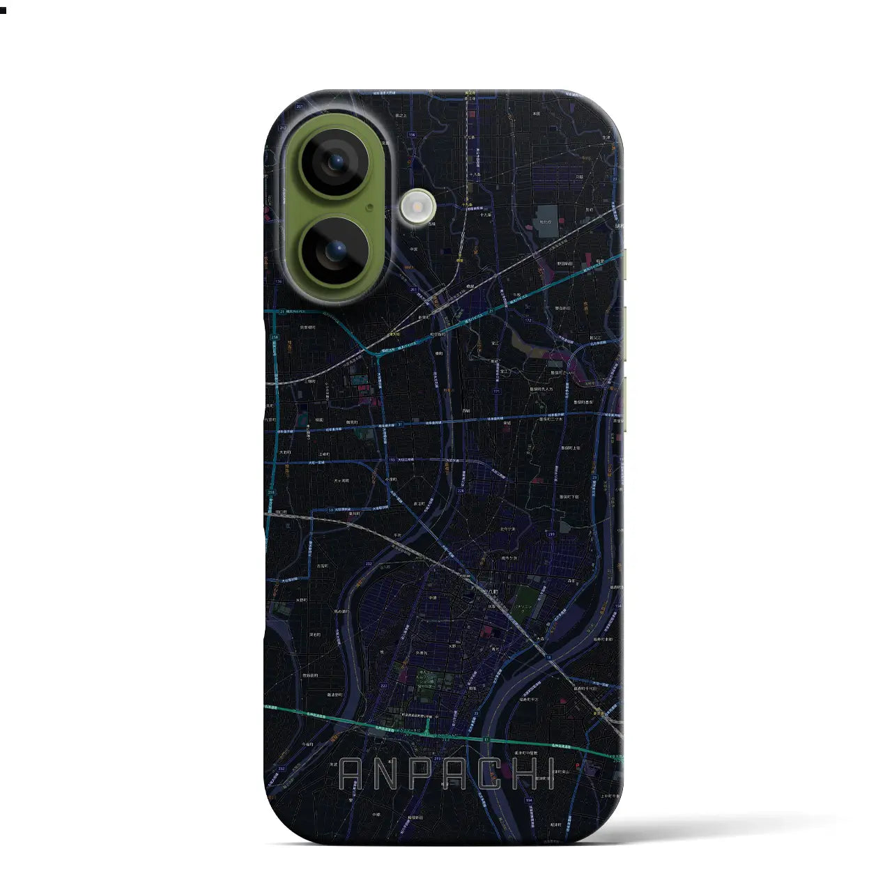 【安八(岐阜県)】地図柄iPhoneケース(バックカバータイプ)