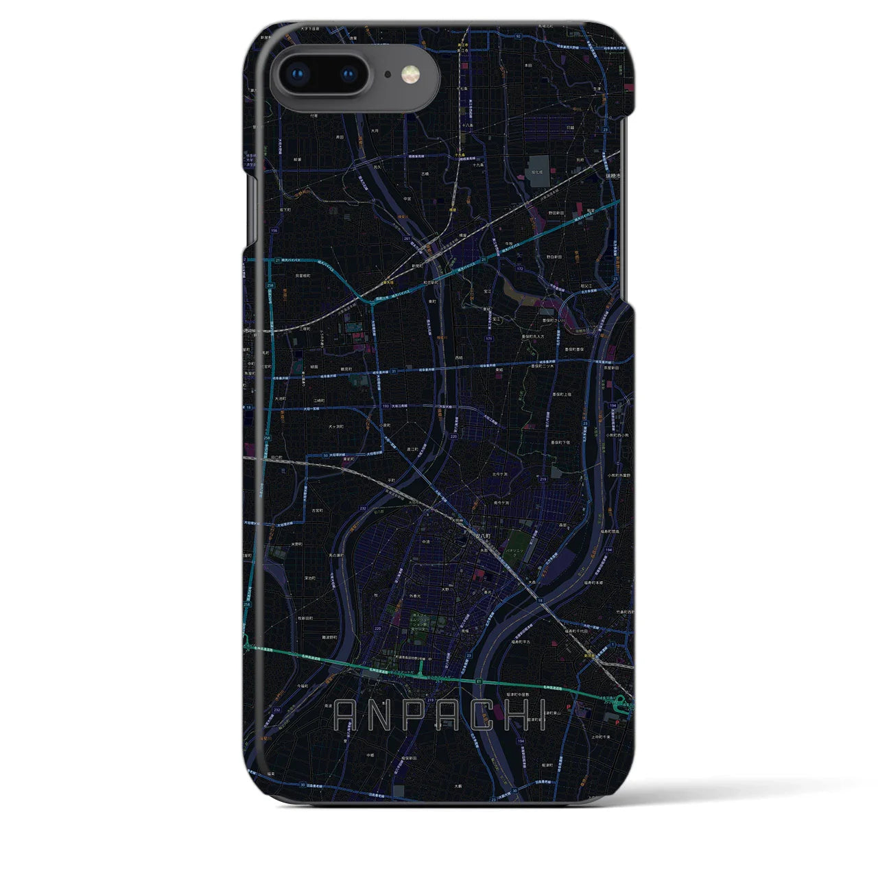 【安八(岐阜県)】地図柄iPhoneケース(バックカバータイプ)